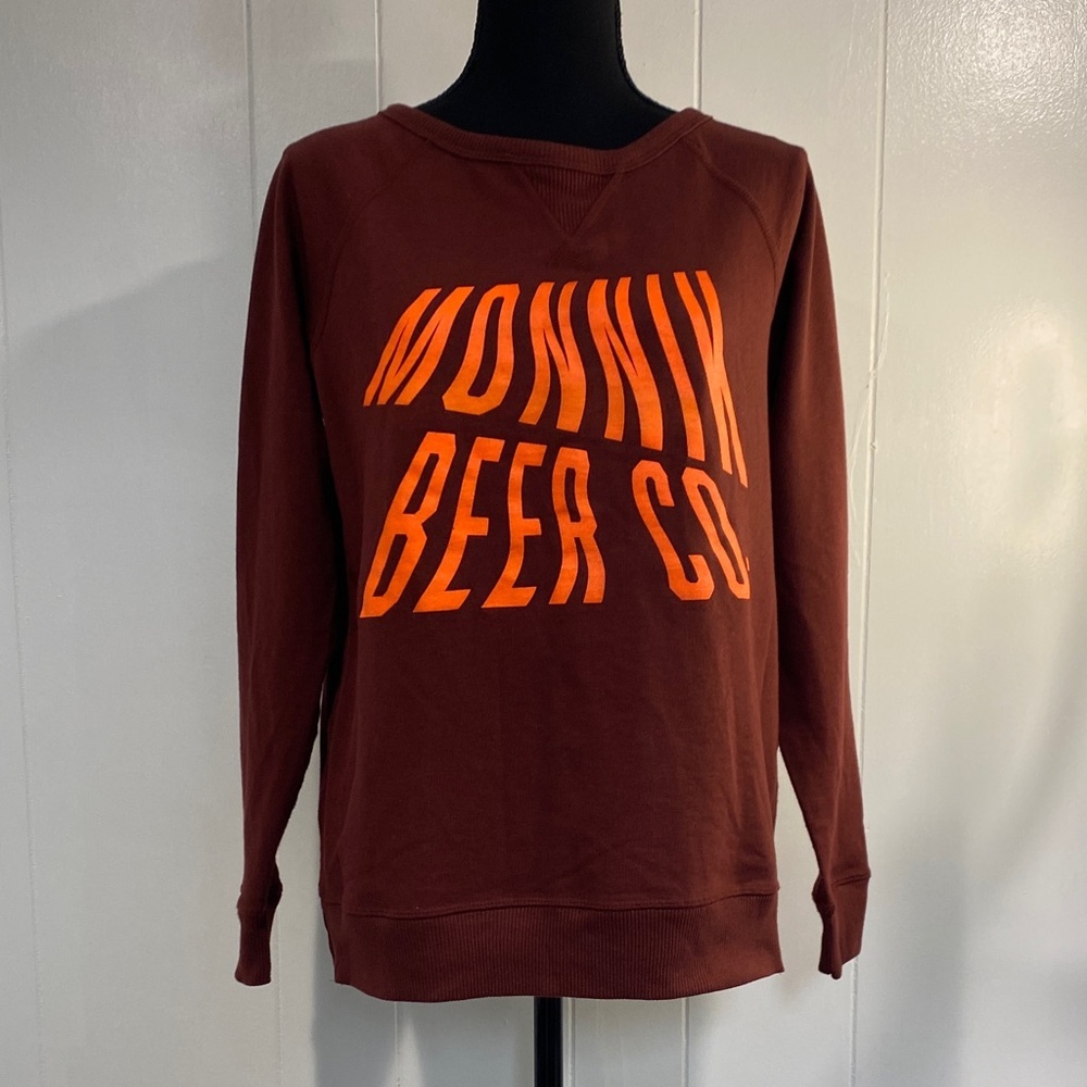 Cotton Monnik Beer Co Louisville Graphic Sweatshirt Craft Brewery Pullover Small